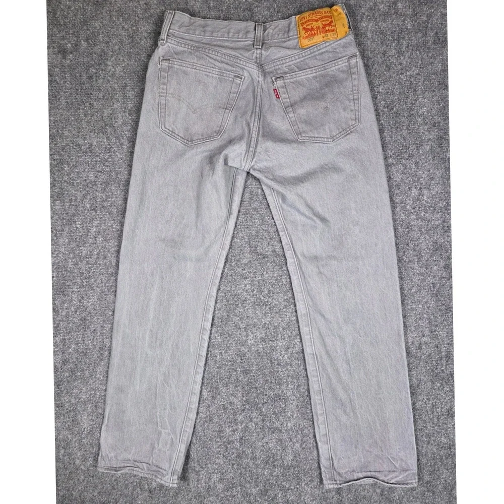 Levi's 501 Original‎ Fit Jeans Mens W32 L32 Grey Straight Leg Button Fly Denim